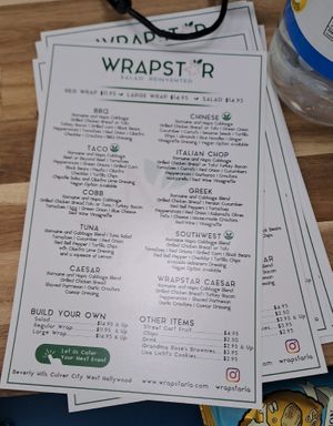 Menu at Wrapstar Beverly Hills in Beverly Hills