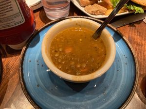 Vegan lentil soup at Carnegie Diner in New York City