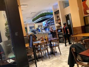 Inside diner (before the crowds) at Carnegie Diner in New York City