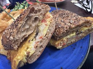 Vegan egg sandwich  at Carnegie Diner in New York City