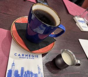 Drip with oat milkk  at Carnegie Diner in New York City