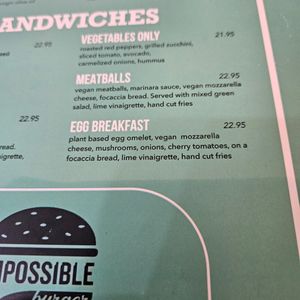 Vegan menu at Carnegie Diner in New York City