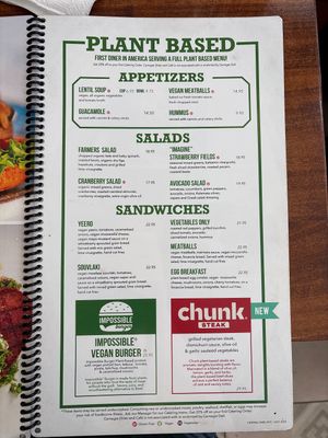 Updated plant-based menu  at Carnegie Diner in New York City