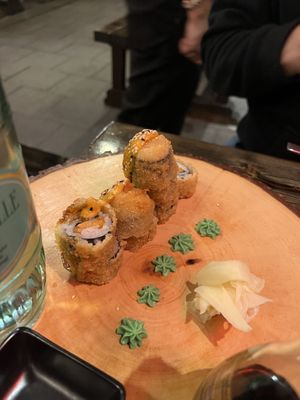 Crunchy Salmon Sushi  at Padme Hum  in Munich