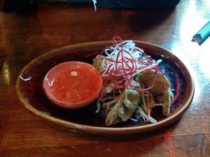 Fired dumplings at Padme Hum  in Munich