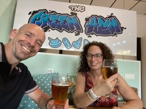 Cheers! So glad we came! Amazing food, super friendly staff   at The Green Hen in Orihuela