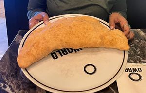 vegan fried pizza  at OWAP in Naples