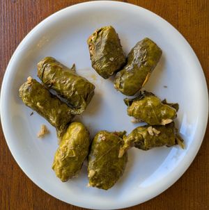 stuffed vine leaves (no tzatziki) at Siga Siga in Crete