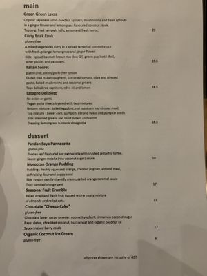 Menu  at Shakahari Too in South Melbourne