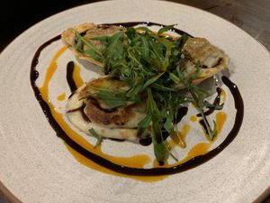 Mushroom agnolotti. Really tasty  at Shakahari Too in South Melbourne