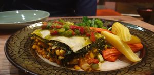 The best lasagne chock full of goodness at Shakahari Too in South Melbourne