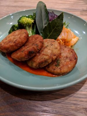 Quinoa Croquettes at Shakahari Too in South Melbourne