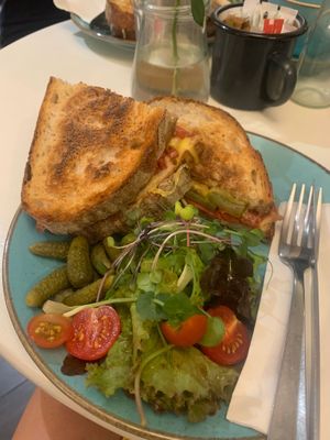 Amazing grilled cheese sandwich - New Yorker   at Dudley and George's in Llandudno