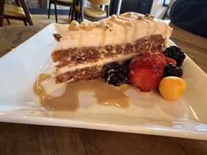 Carrot cake with coconut frostinf  at Part II Bistro in Goderich
