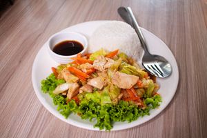 Tofu Stir fried Cabbage at Pu Rock Cafe in Phnom Penh