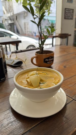 Tofu Khmer amok  at Pu Rock Cafe in Phnom Penh