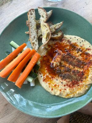 hummus plate  at Yama Balian Hotel & Restaurant in Tabanan