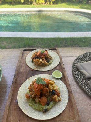 vegan tacos  at Yama Balian Hotel & Restaurant in Tabanan