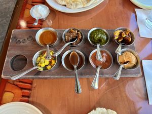 Dips for bread service  at Sanaa in Lake Buena Vista