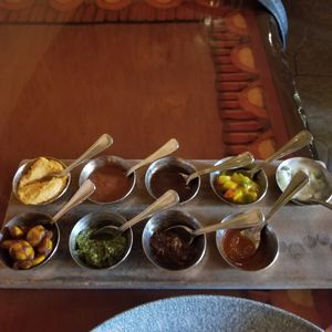 Dips from Bread Service, even the yogurt is vegan at Sanaa in Lake Buena Vista