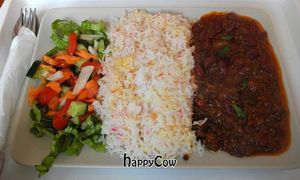 Dal Makhni with Basmati Rice + Salad at Bollywood Indian Vegetarian in Budapest