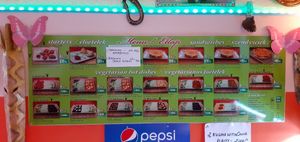 Menu at Bollywood Indian Vegetarian in Budapest