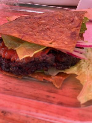 Burger at Ionie Organic Cafe in Sarasota