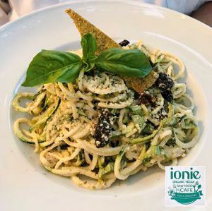 Zettuchini ai Funghi at Ionie Organic Cafe in Sarasota