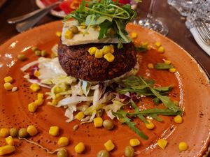 Tofu burger at Bela Reka in Belgrade