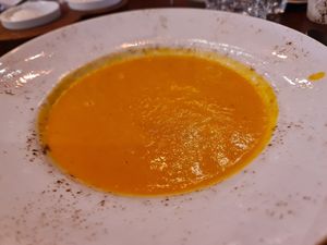 Carrot potage at Bela Reka in Belgrade