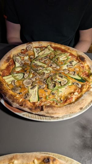 Vegan pizza at Pizzeria Soca 202 in Tolmin