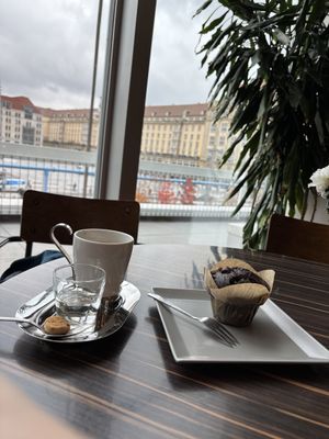 Perfect sized coffee and muffinn  at Tutti – Café und Bistro in Dresden