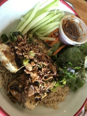 Vui’s Rice Bowl with griddled tofu   at Vui's Kitchen in Franklin