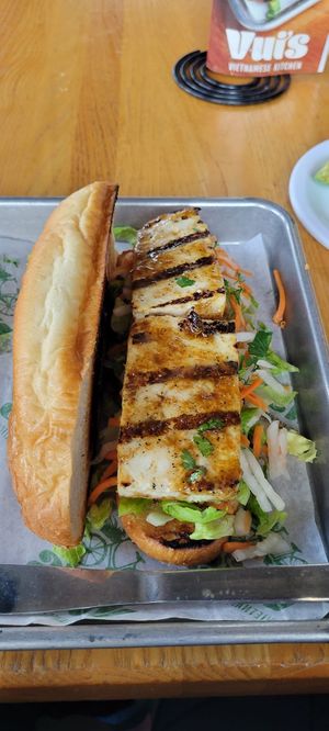 Vegan tofu bahn mi sandwich at Vui's Kitchen in Franklin