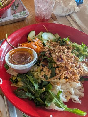 Noodle bowl with tofu at Vui's Kitchen in Franklin