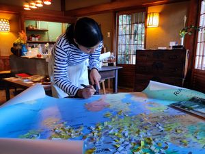The sweet Lady that works there at Rokaku Tea House - Hexagon Cafe  in Miyajima
