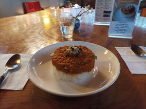 Vegan curry at Rokaku Tea House - Hexagon Cafe  in Miyajima