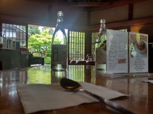 Inside at Rokaku Tea House - Hexagon Cafe  in Miyajima