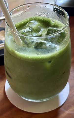 Matcha Soy Latte  at Rokaku Tea House - Hexagon Cafe  in Miyajima