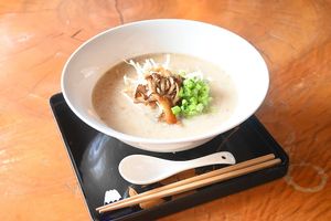 Vegan ramen at Rokaku Tea House - Hexagon Cafe  in Miyajima