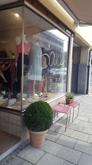 Outside of shop at Veganista in Munich