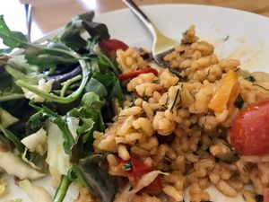 risotto & salad at Beetroot in Frankfurt