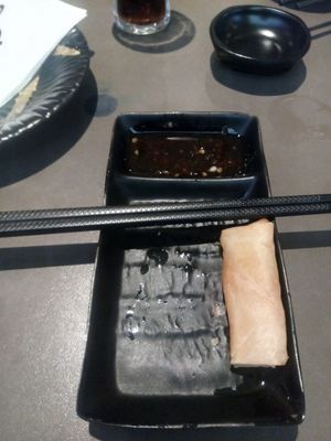 Fried spring rolls at Japans sushi en grill restaurant Izumi in Weert