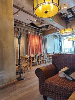 So cozy inside! at Green Caffè Nero in Warsaw