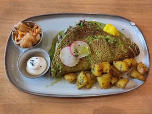 Cheese & Mushroom Omelette at Morgentau. in Barcelona