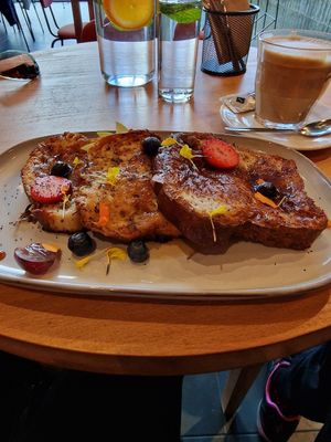 Brioche french toast at Morgentau. in Barcelona