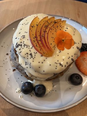 Poppyseed pancakes   at Morgentau. in Barcelona
