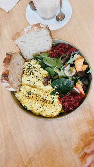 scrambled tofu delicioso   at Morgentau. in Barcelona