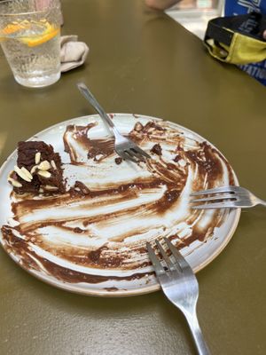 Sweet potato brownie. Didn’t get to the camera quick enough!  at Morgentau. in Barcelona