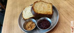Brioche toast at Morgentau. in Barcelona